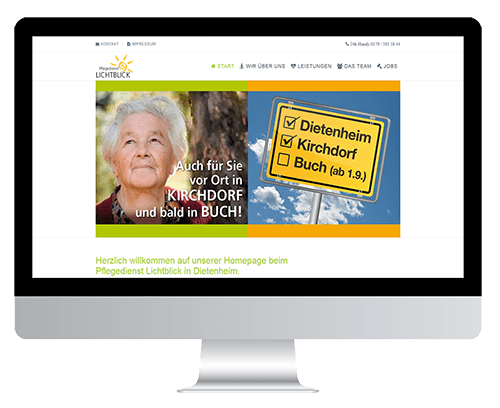 Webdesign Referenz Pflegedienst Lichtblick GmbH & Co. KG