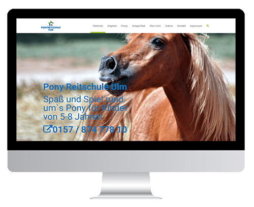 Webdesign Referenz Ponyreitschule Ulm